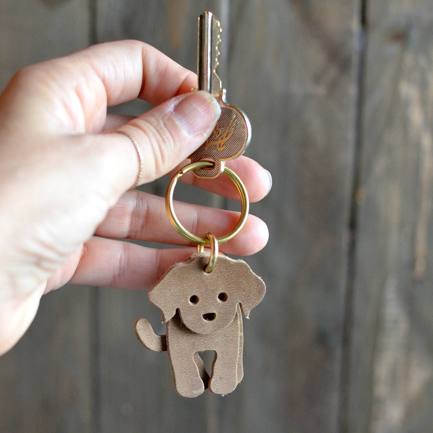 Dog Leather Key Ring - SOLID + SMOOTH Leather Options