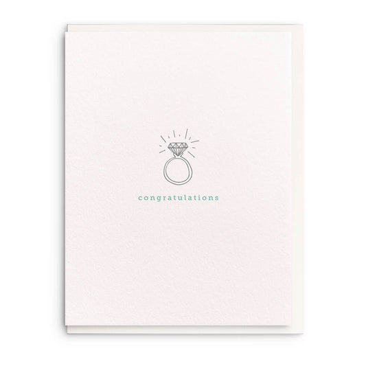 Ring - Letterpress Wedding Greeting Card