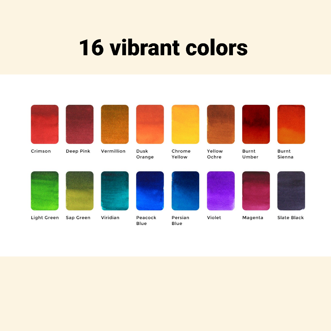 Original Colorsheets - 16 Handmade Watercolors