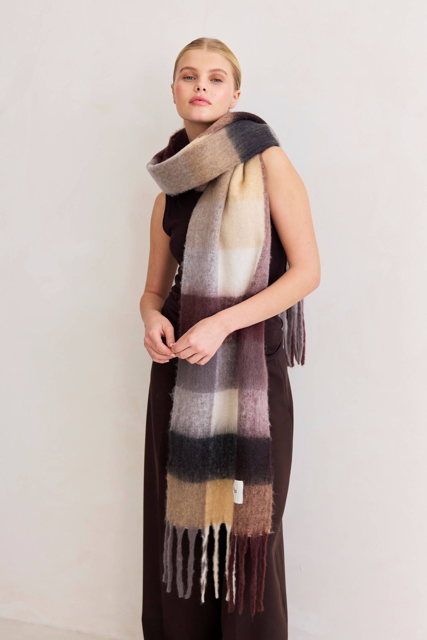 The Reykjavik Scarf - 100% Recycled - Purple/Brown - FW25