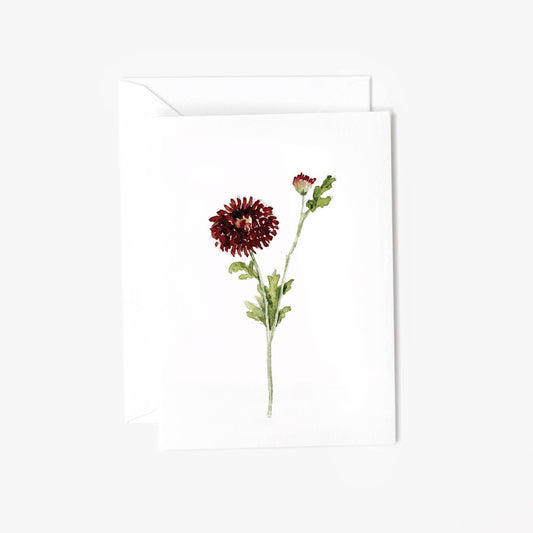 Dahlia stem mini notecard
