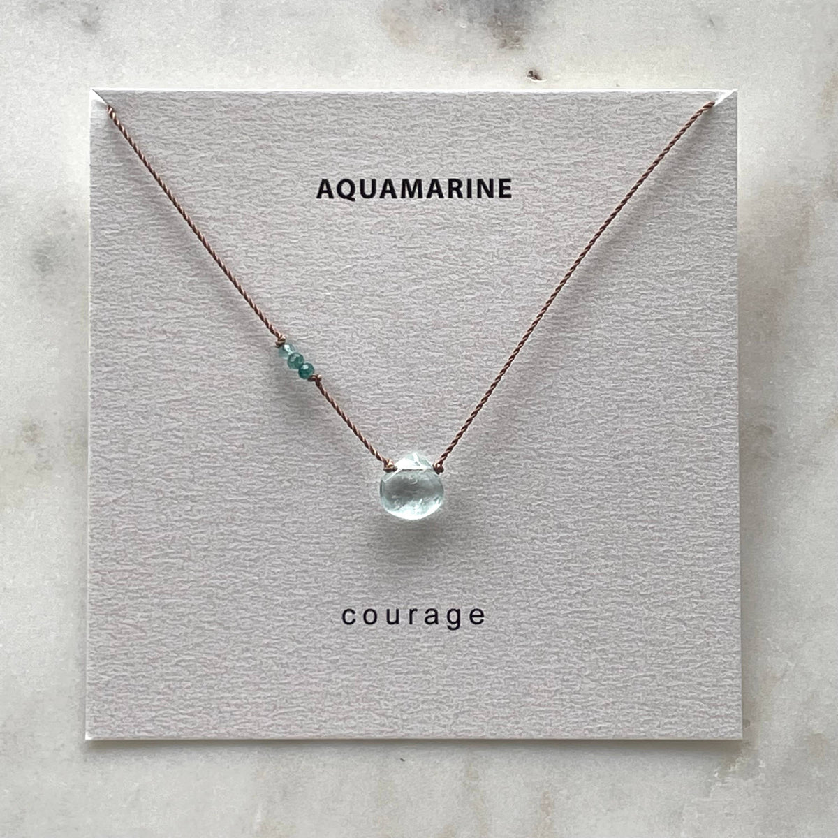 Aquamarine and Emerald Courage Necklace