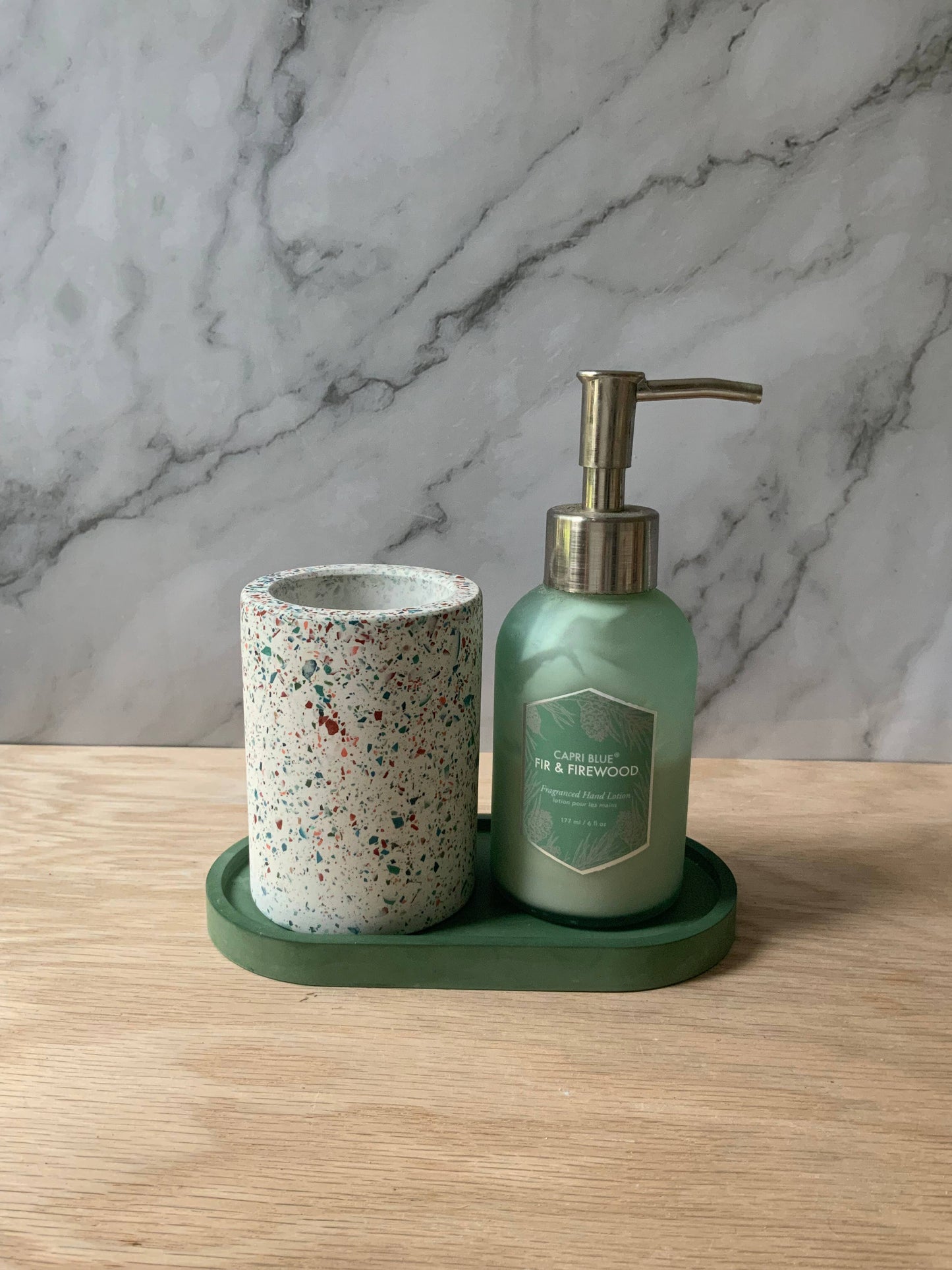 Gypsum Cement Oval Tray | candle tray | trinket tray modern