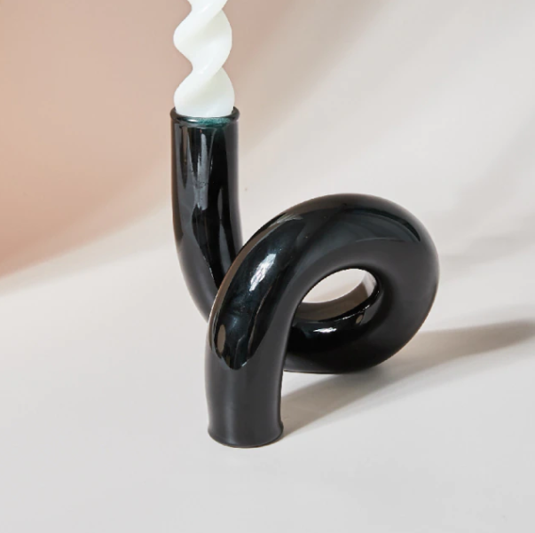 Twist Glass Candlestick Holder / Flower Vase
