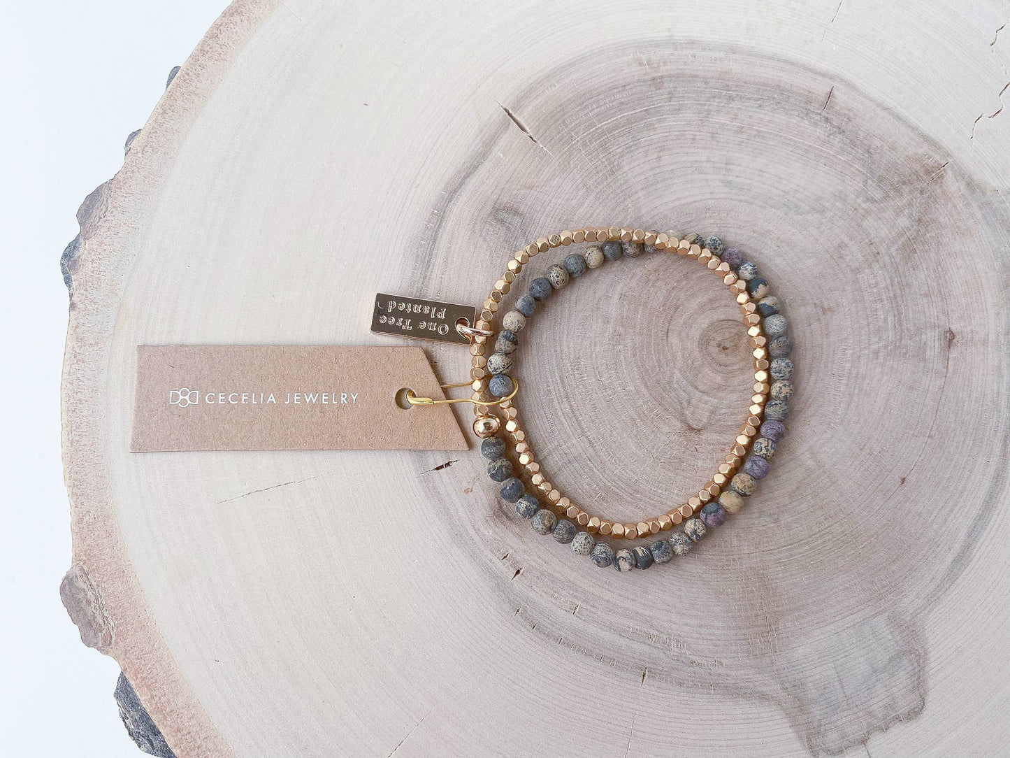 Gemstone Wrap Bracelet with Faceted Gold Beads