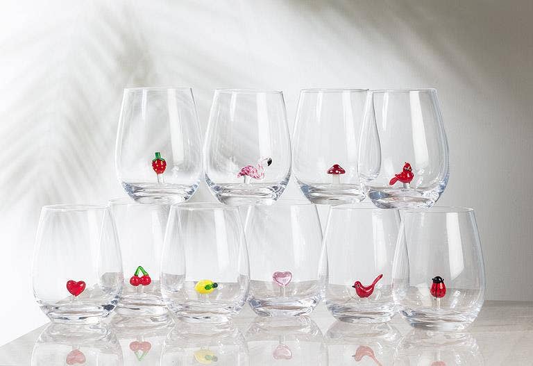 Heart Icon Stemless Wine Glass-4.5"H (20oz)