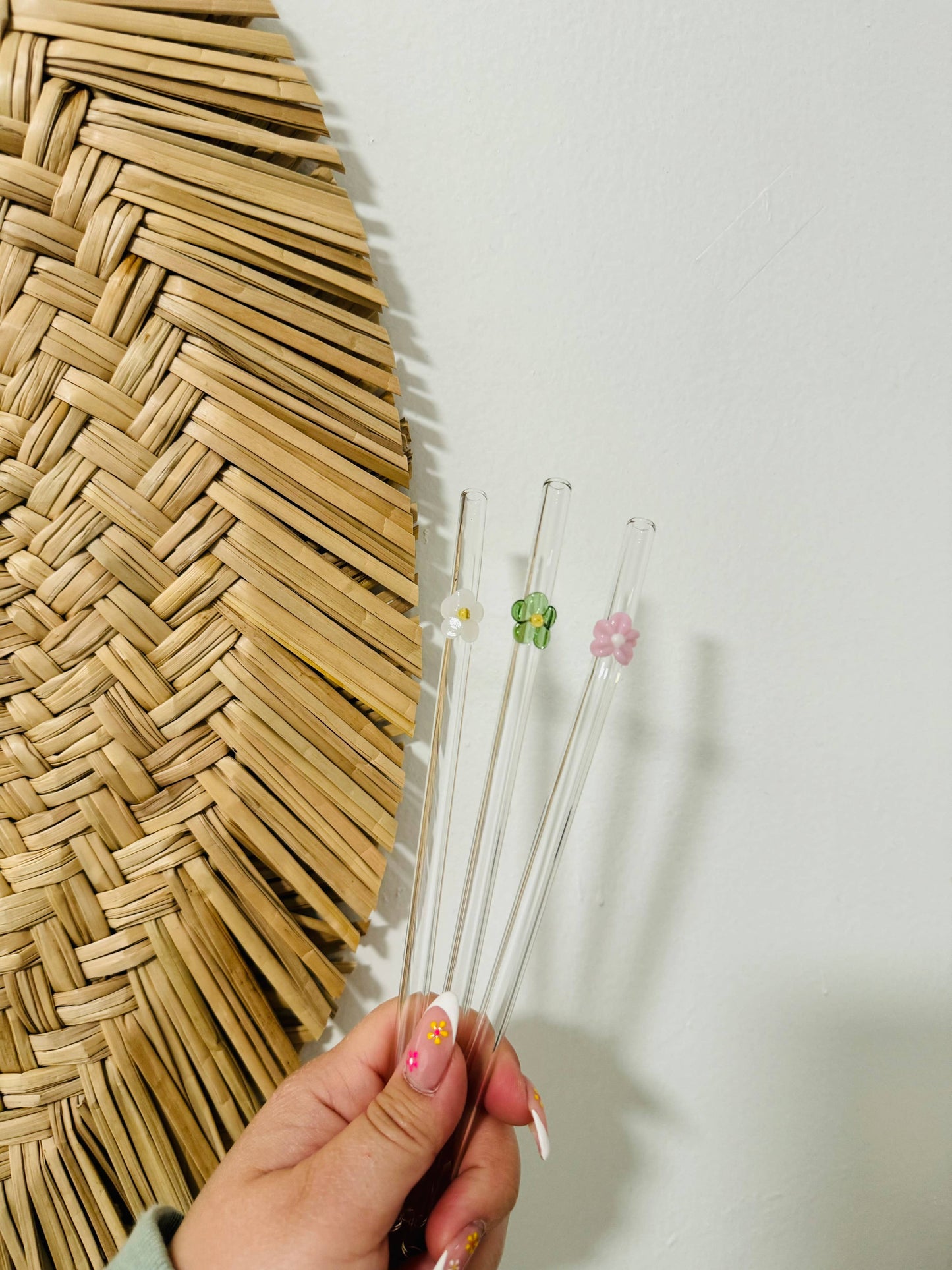 Flower Glass Straws | Reusable Glass Straws