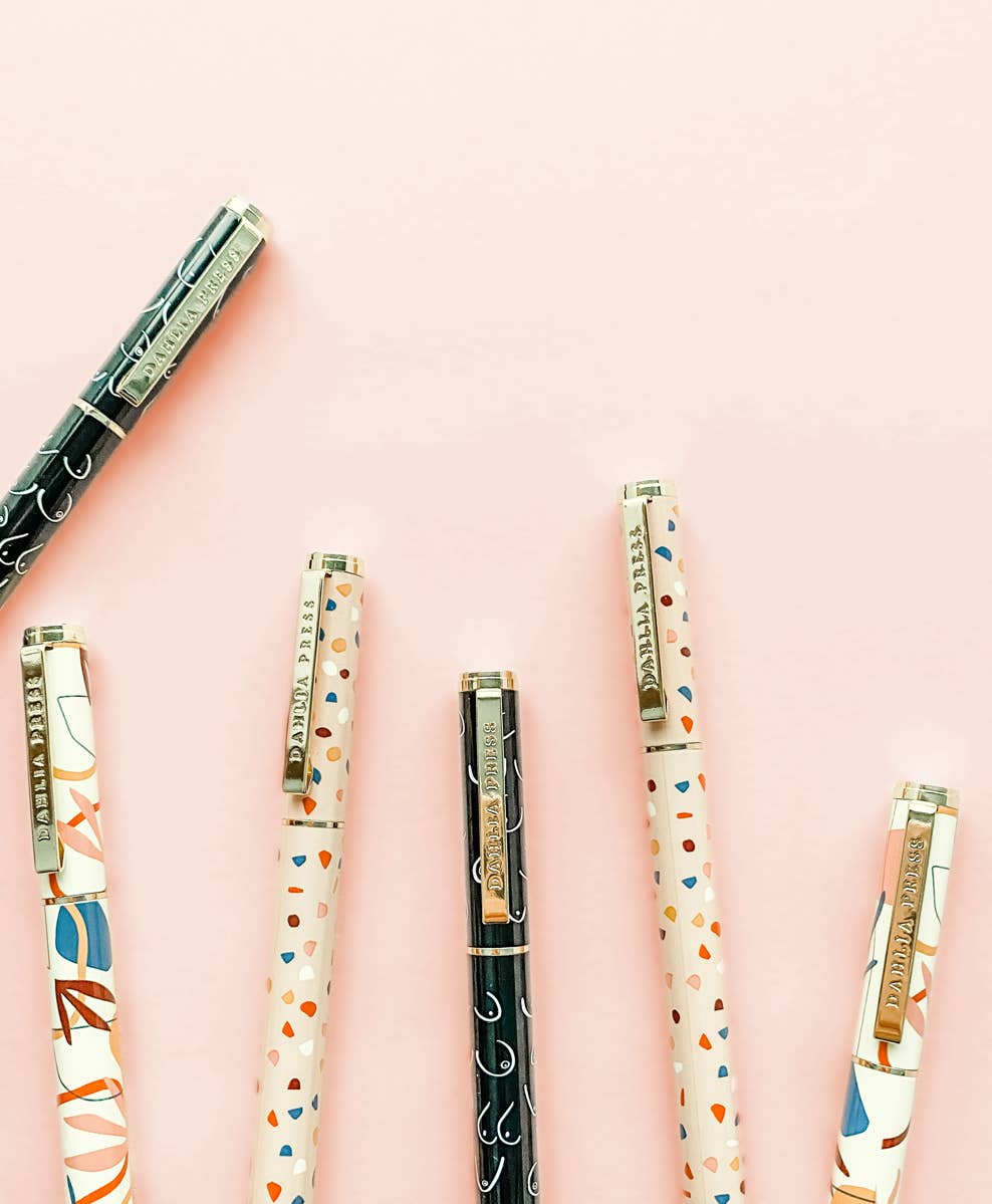 Terrazzo Pen - Stainless Steel Rollerball Gel Pen
