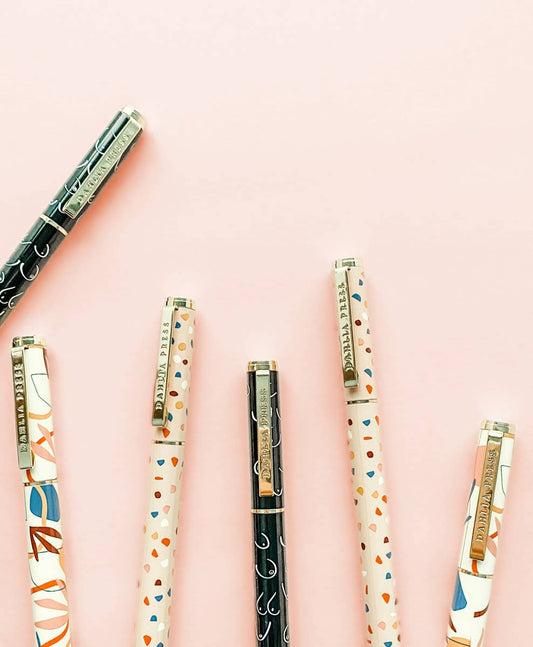 Terrazzo Pen - Stainless Steel Rollerball Gel Pen