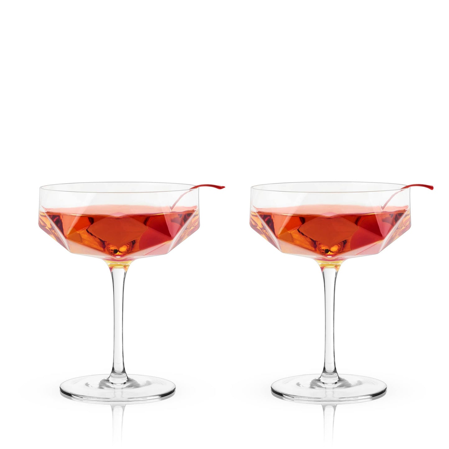 Seneca Faceted Crystal Coupes - Set of 2