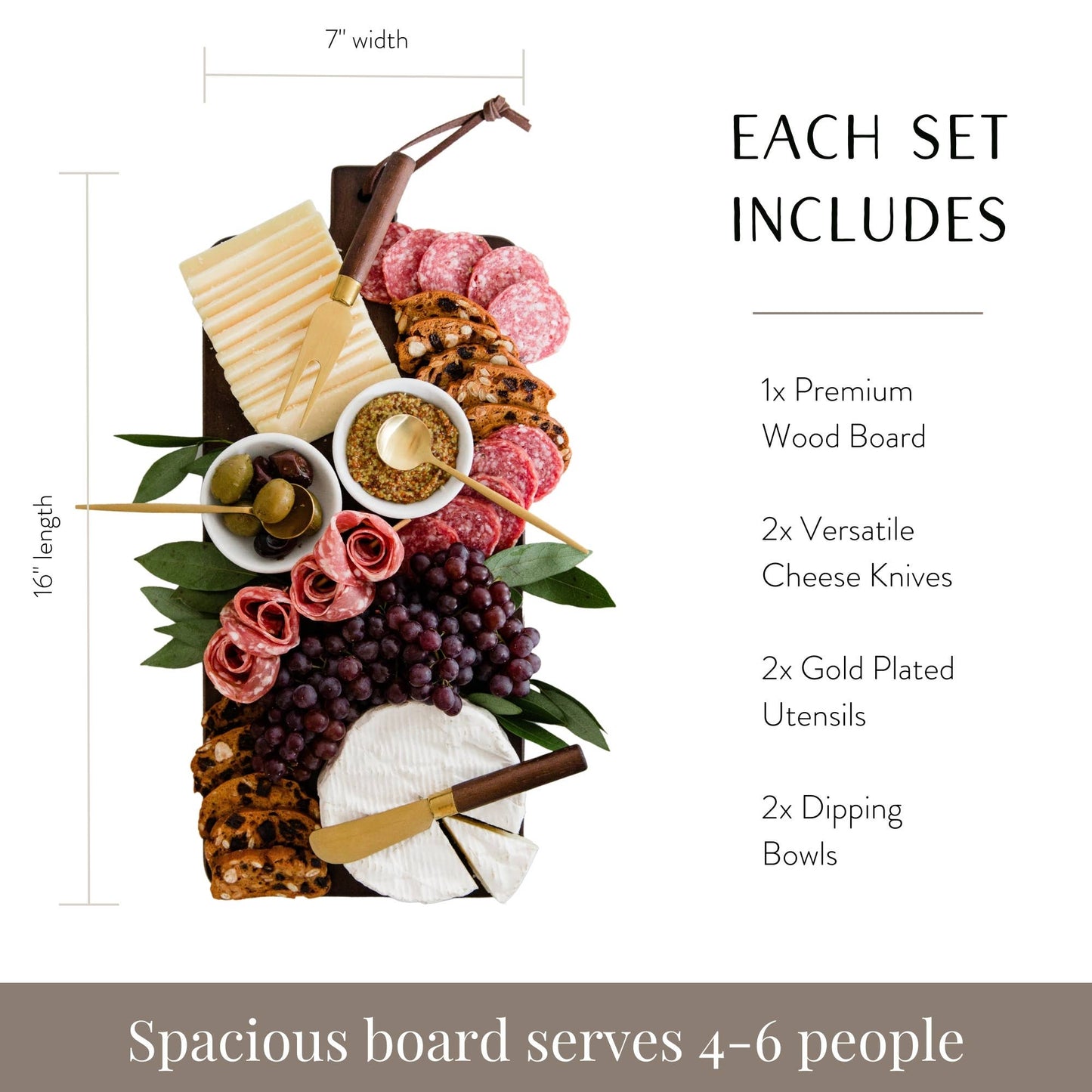 7 Piece Charcuterie Board Gift Set Starter Kit