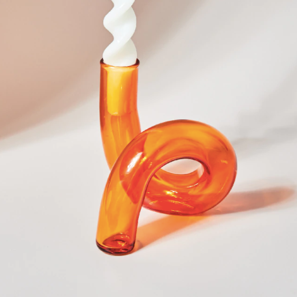Twist Glass Candlestick Holder / Flower Vase