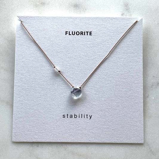 Fluorite with Aquamarine Necklace - Stabililty