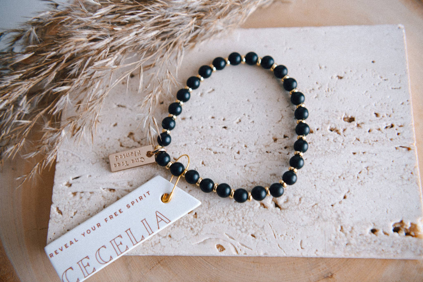 Genuine Gemstone and Gold Spacer Bead Bracelets