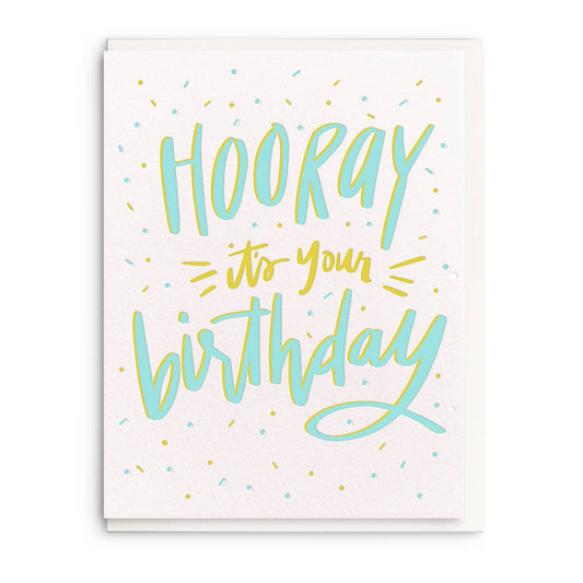 Hooray! - Letterpress Birthday Greeting Card