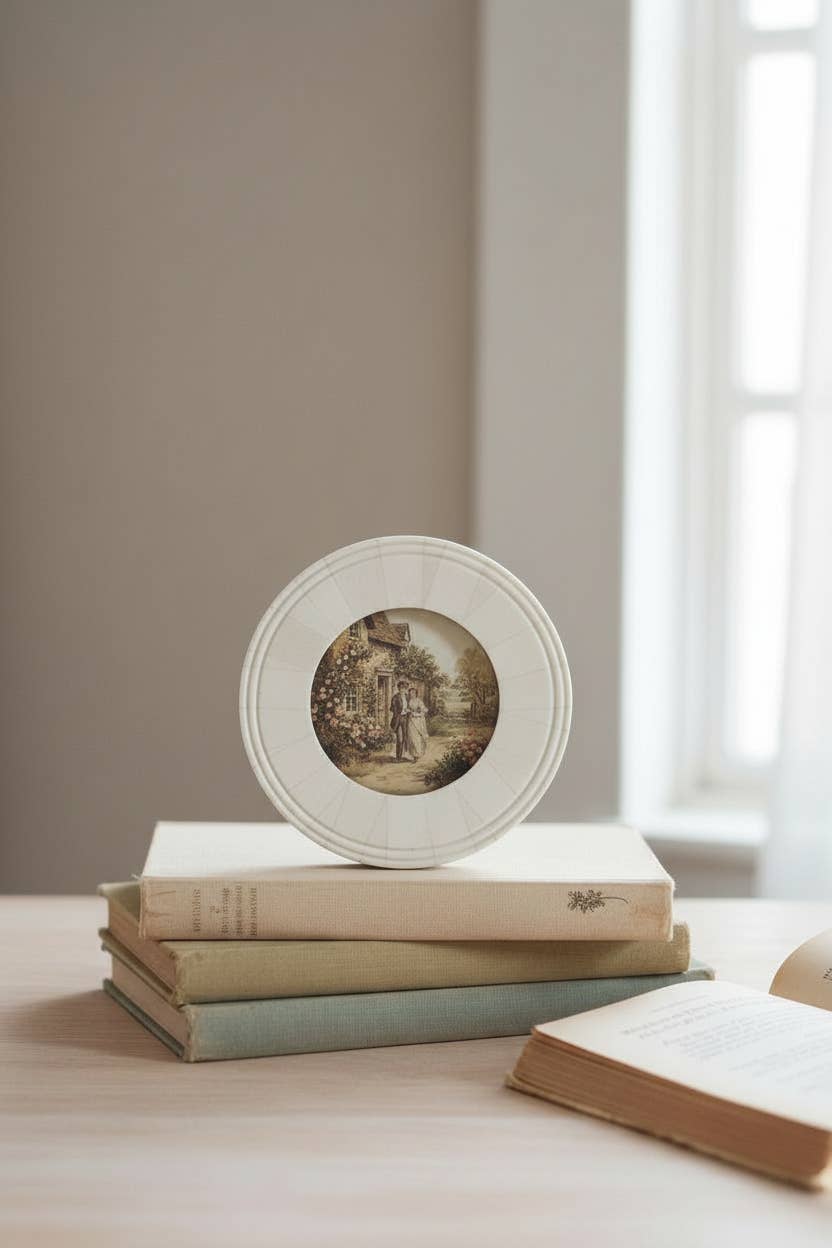 Round Photo Frame Bone