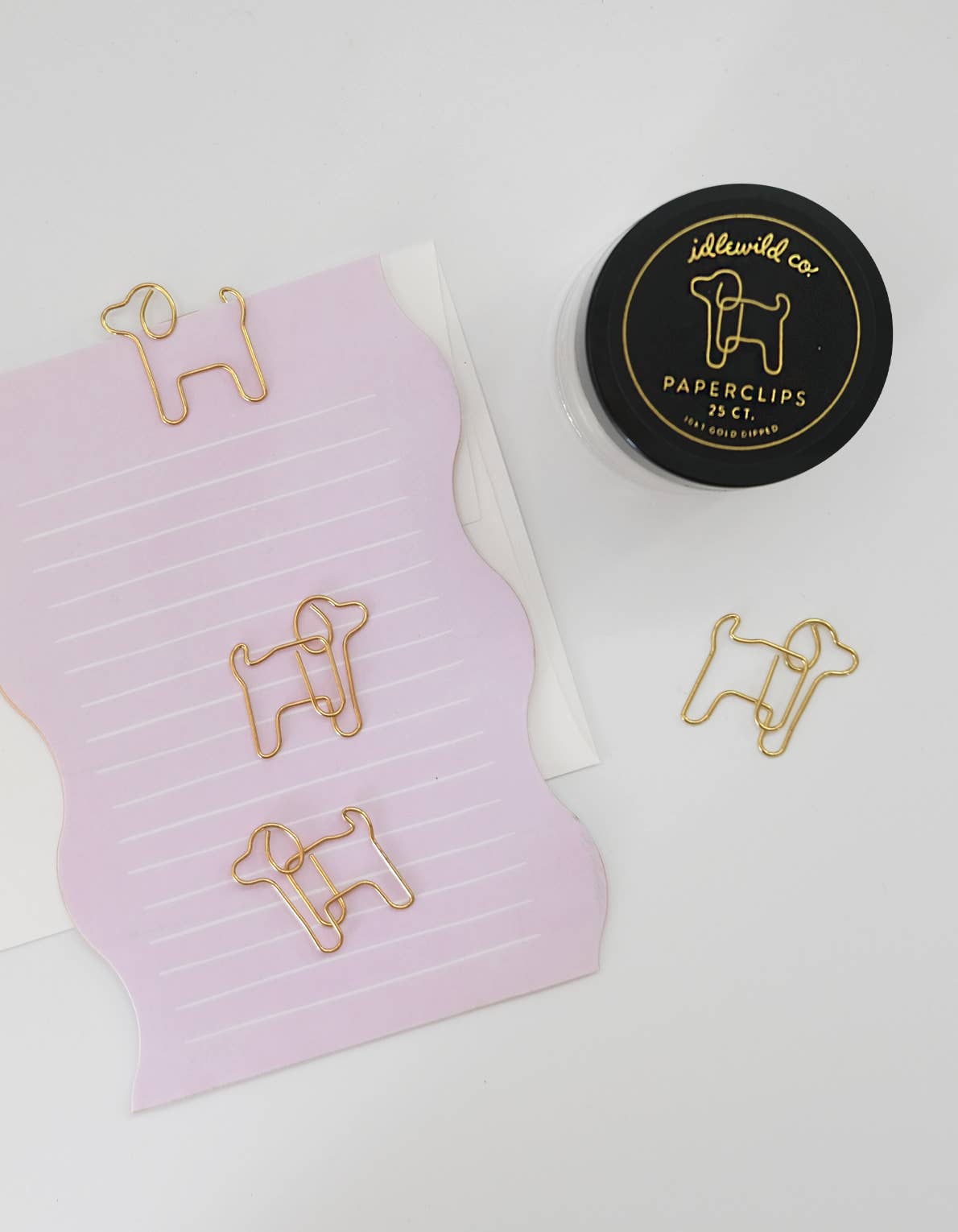 Dog Gold Plated Paper Clips (Jar of 25)