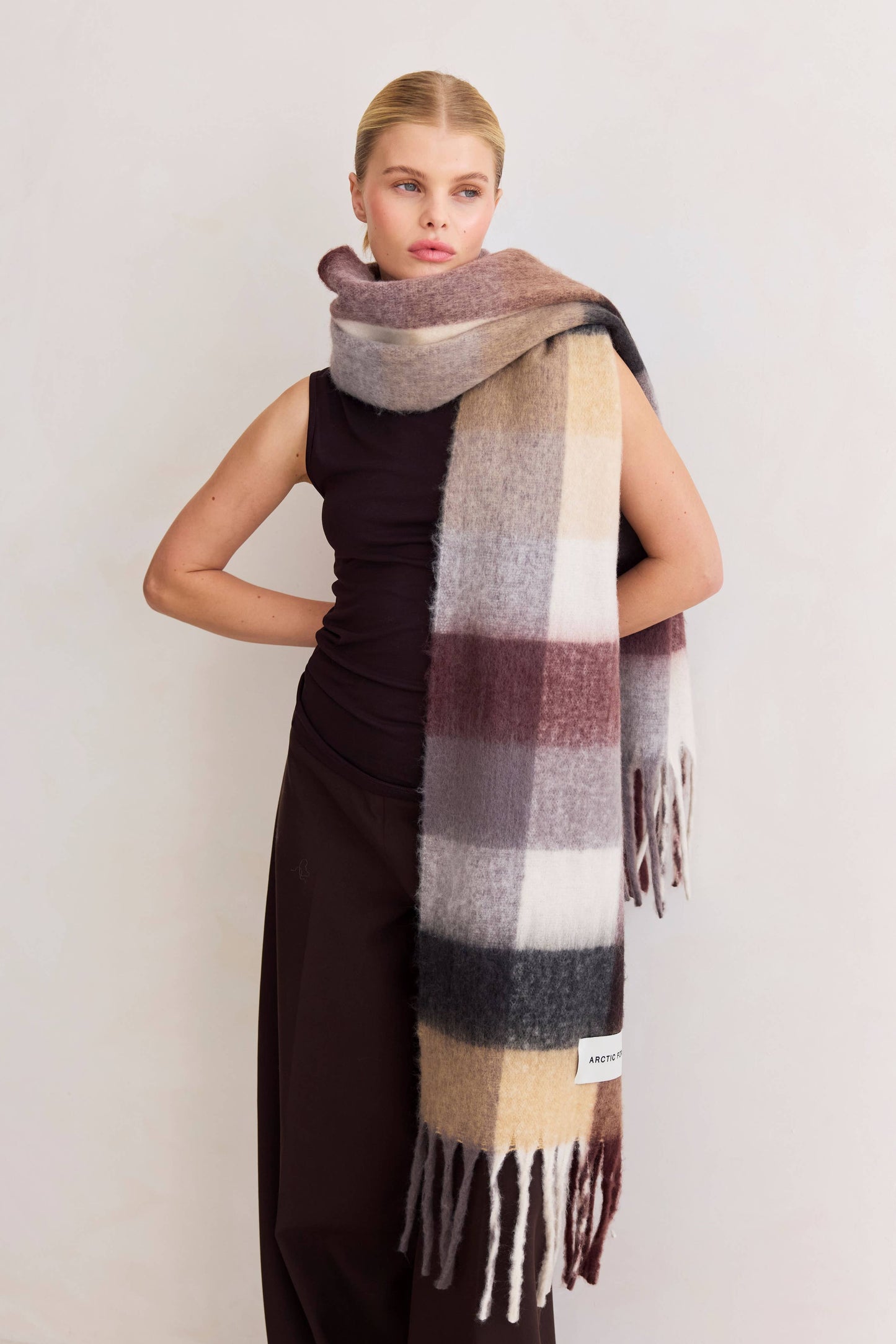The Reykjavik Scarf - 100% Recycled - Purple/Brown - FW25
