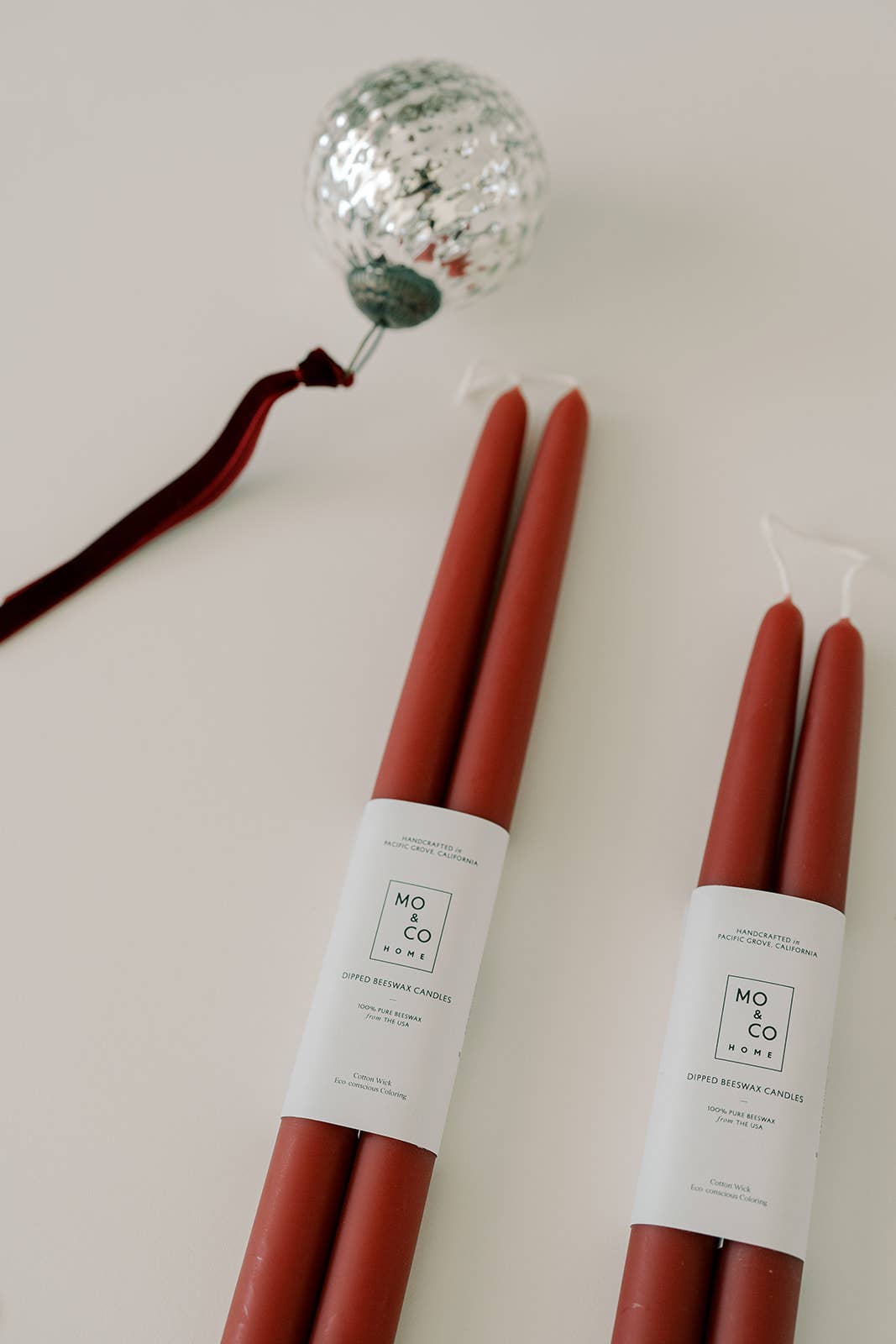 Berry Red | Dipped Beeswax Taper Candles | All Natural