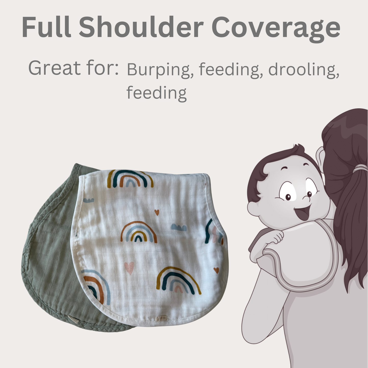 Bamboo Muslin Burp Cloth Set 2-Pack (Rainbow/Apple)