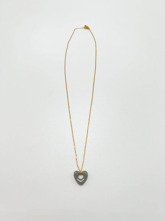 Signature Heart Necklace - Grey