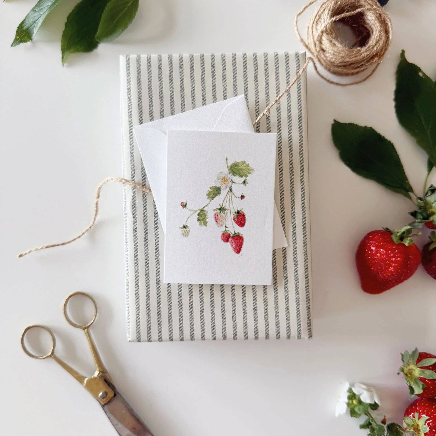 Strawberry mini enclosure notecard