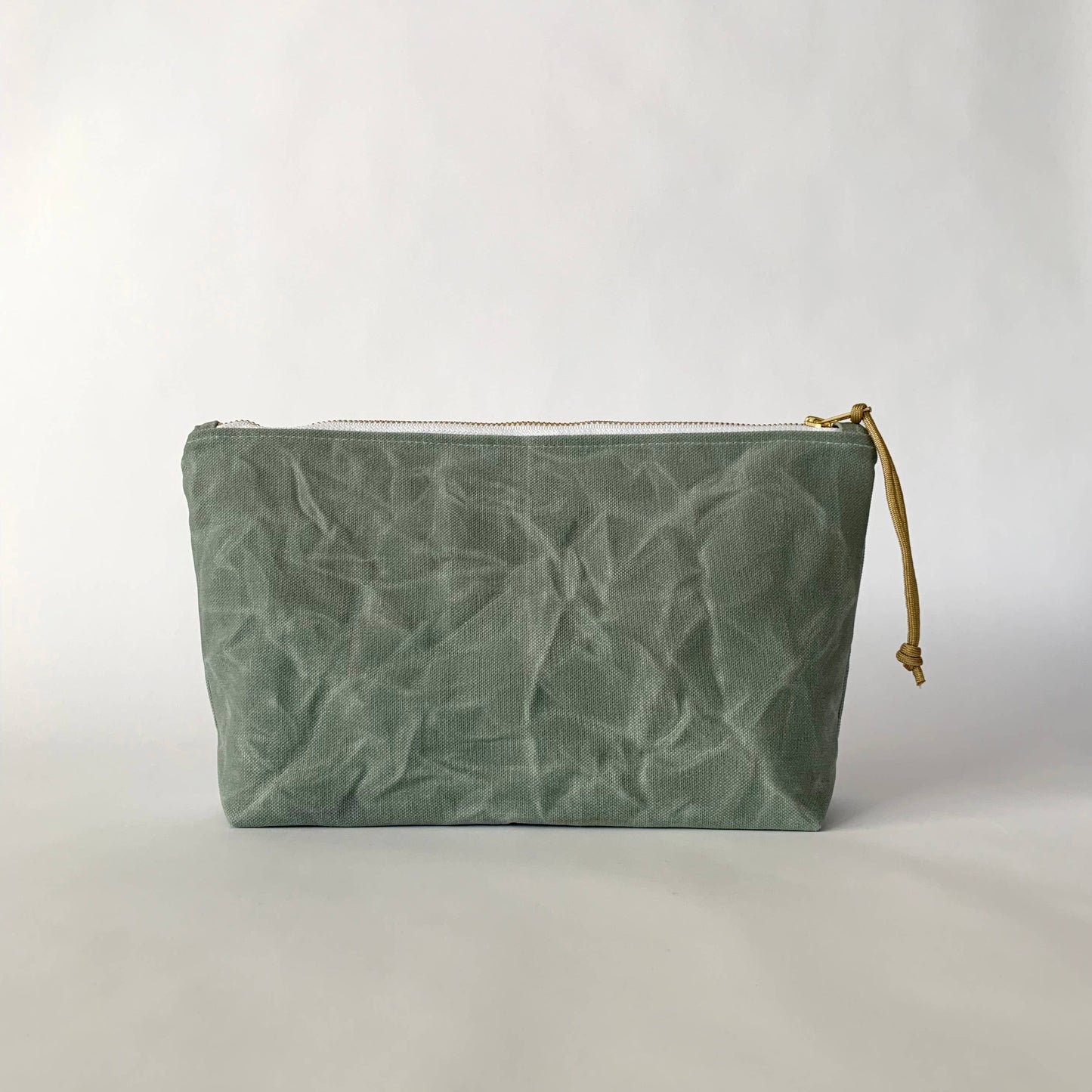 Waxed canvas cosmetic bag