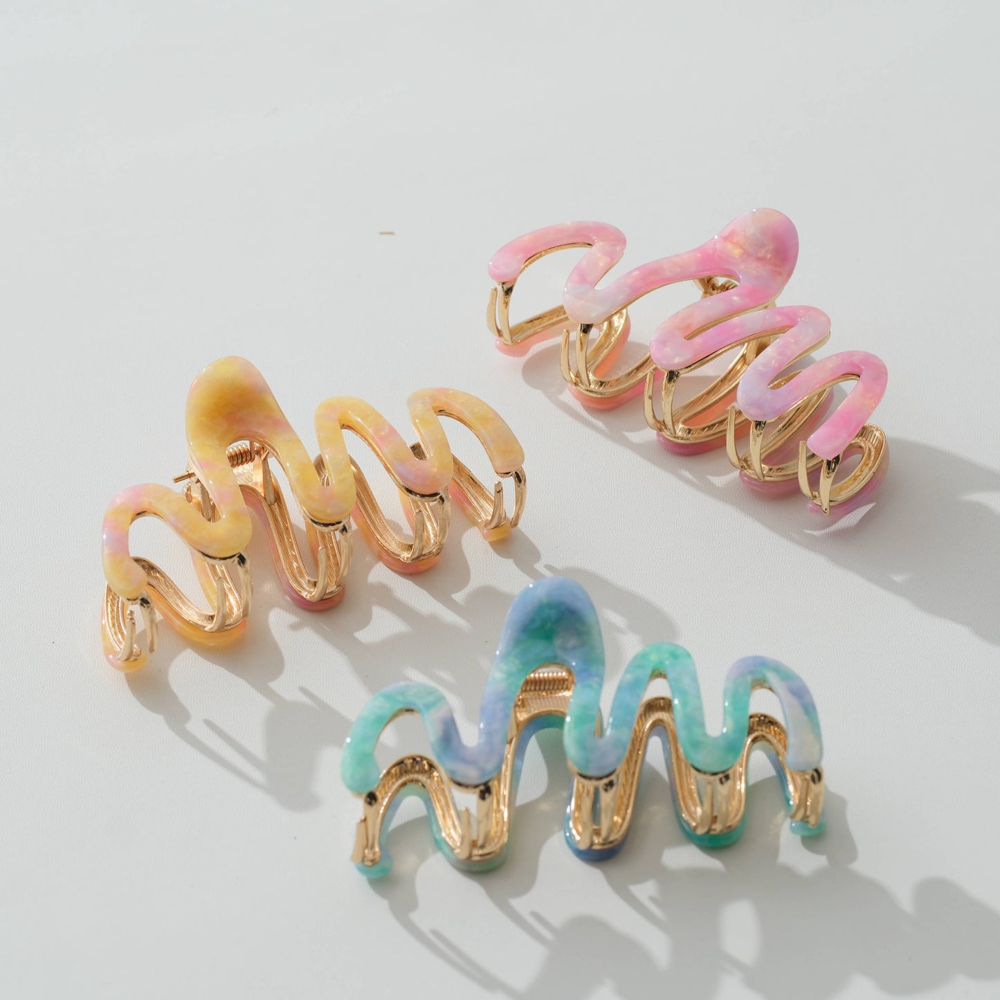 Willow Island Sun Metal Squiggle Claw Clip - Large