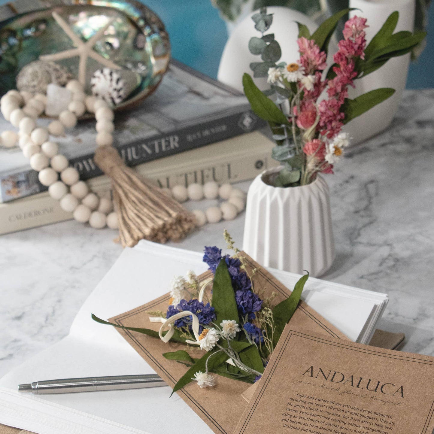 Eucalyptus & Purple Larkspur Mini Bouquet #58