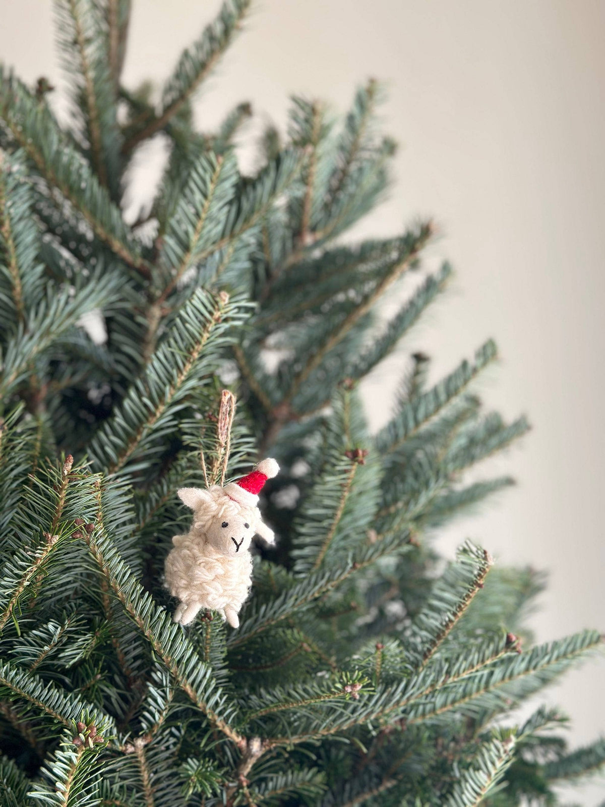 Felt Ornament - Sheep with Christmas Hat