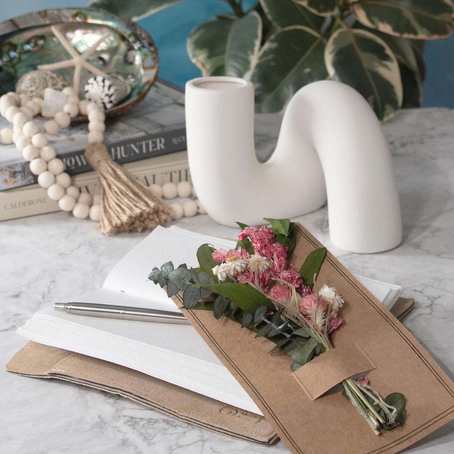 Eucalyptus & Pink Larkspur Mini Bouquet #57