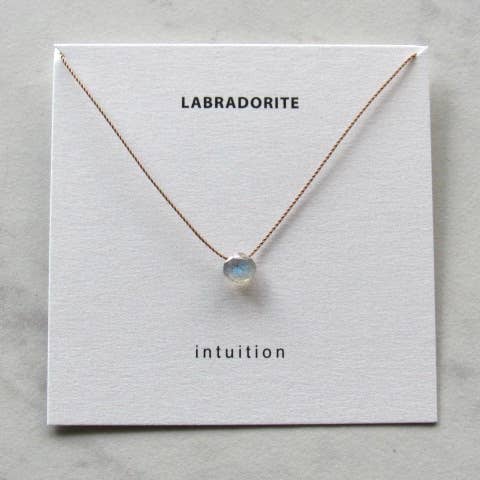 Labradorite Intuition Necklace, Crystal Intention Necklace