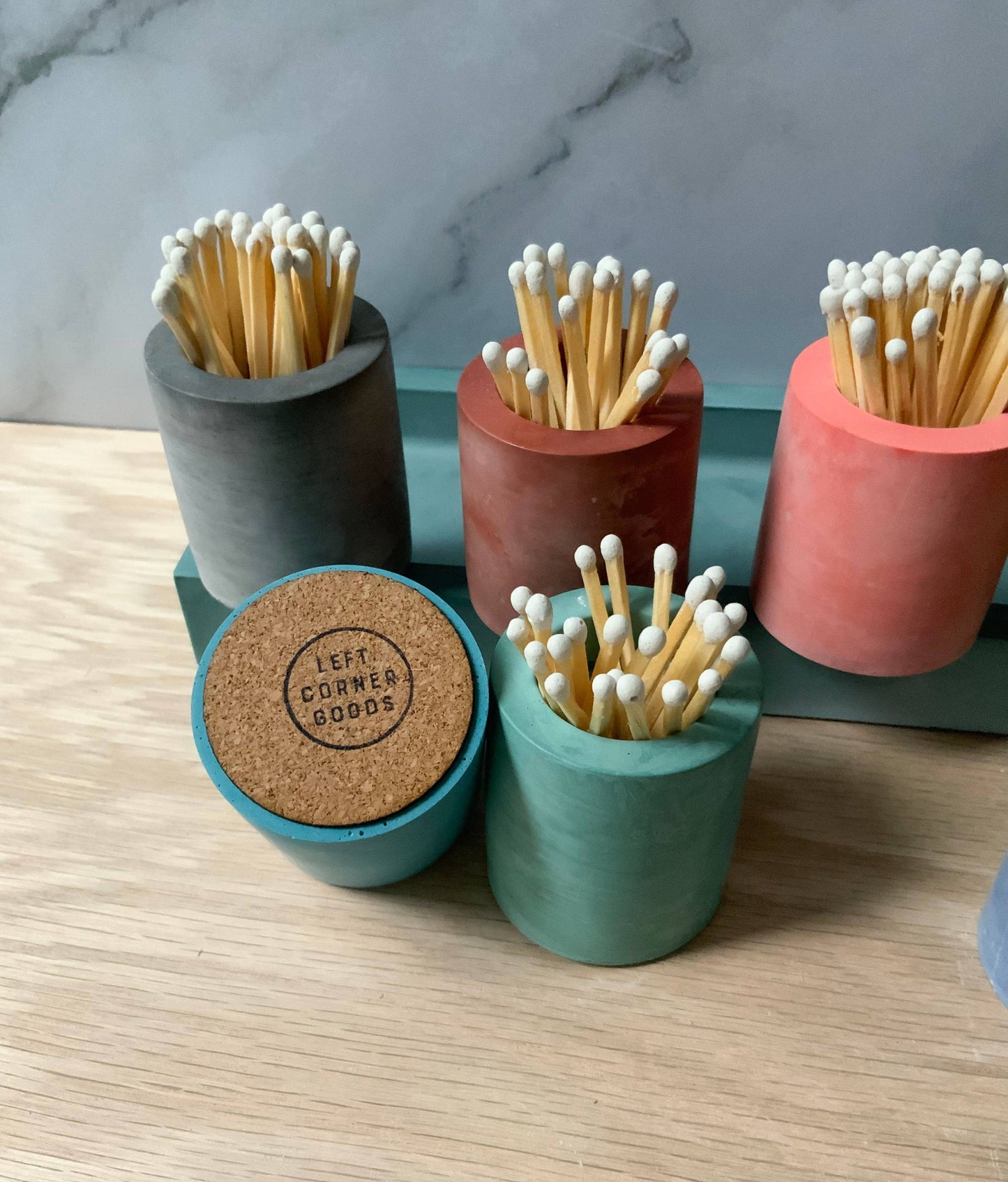 Match stick holder concrete | Minimalist match storage