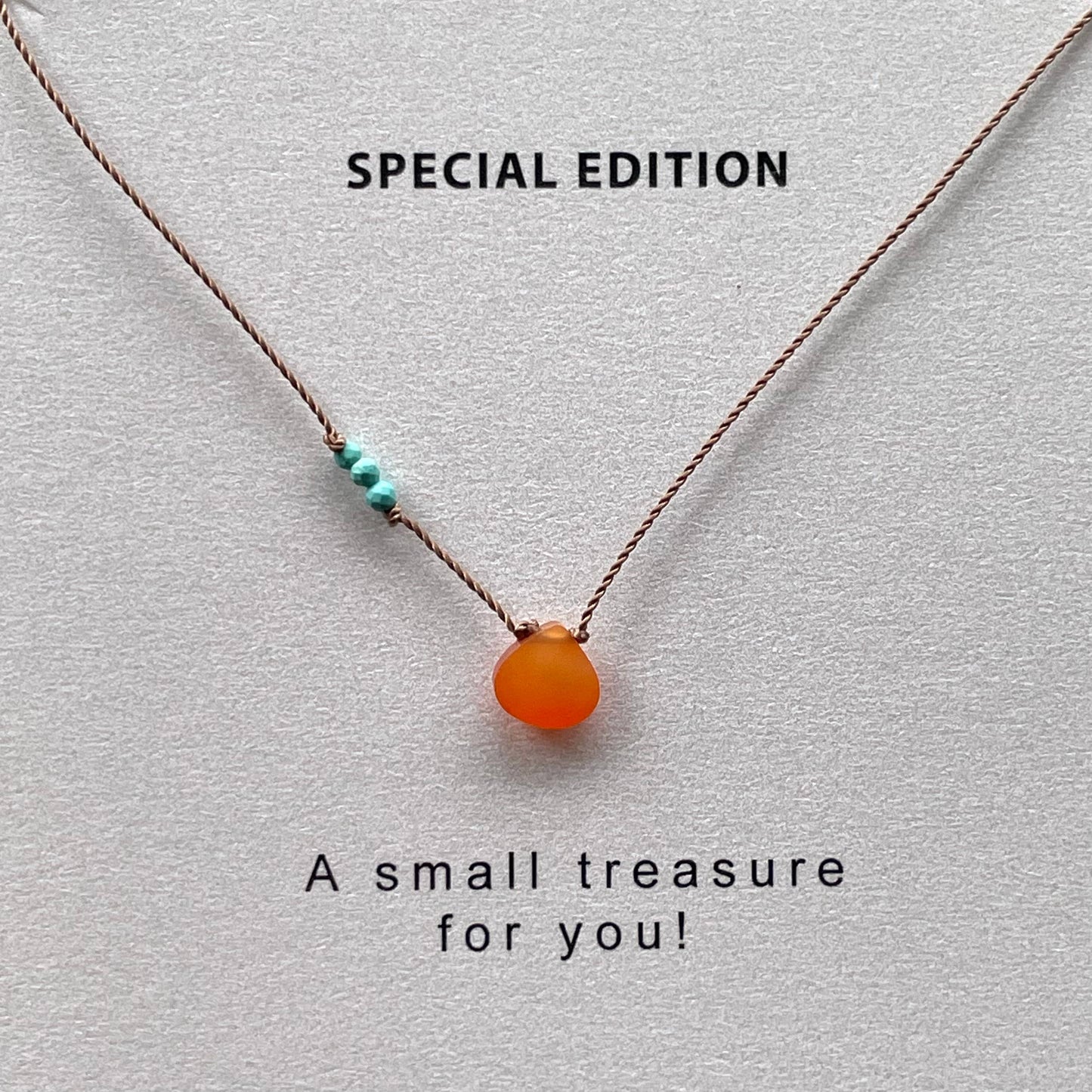 Orange Carnelian and Turquoise Necklace - Special Edition