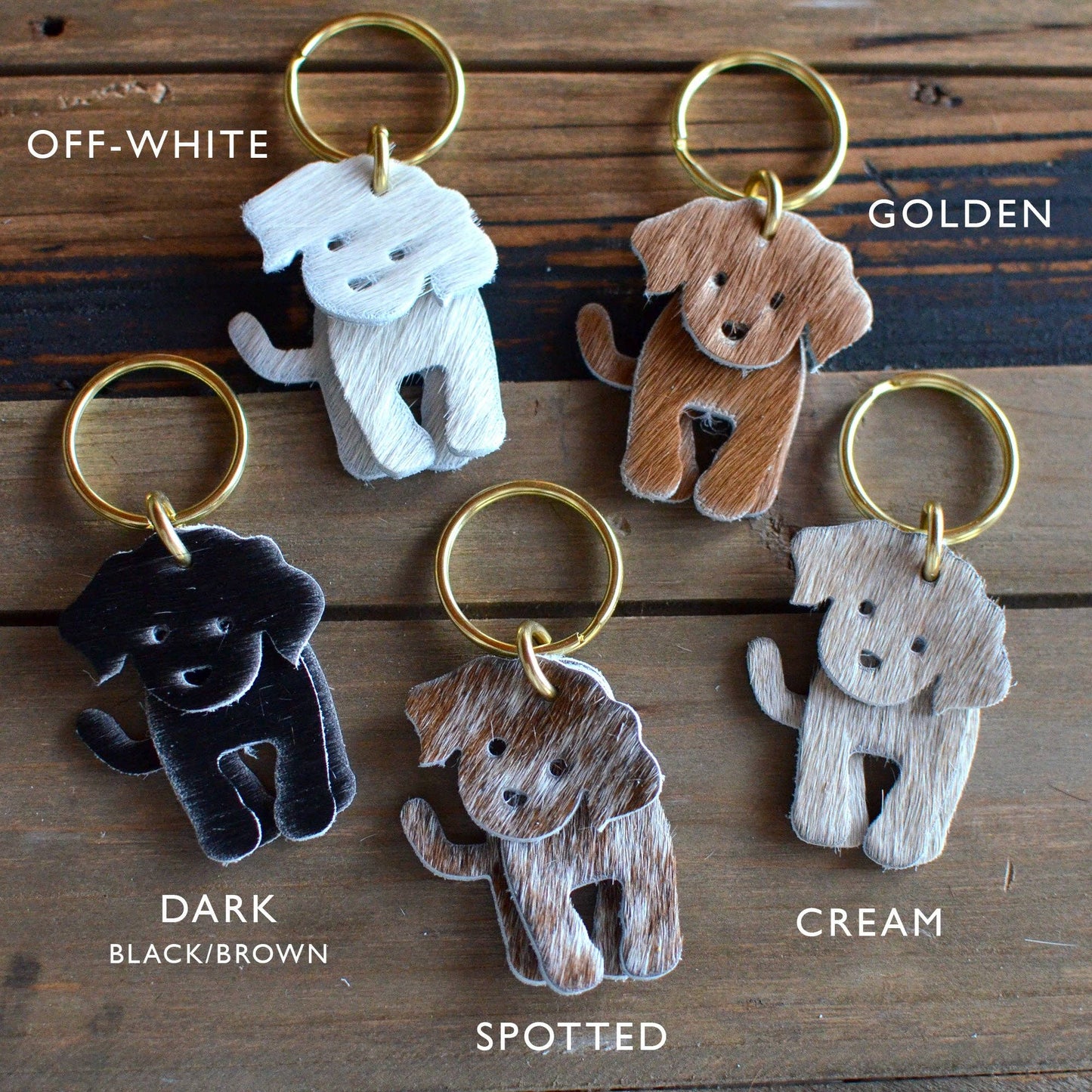 Dog Leather Keychain - Hair-On Leather (Hero Dog Collection)