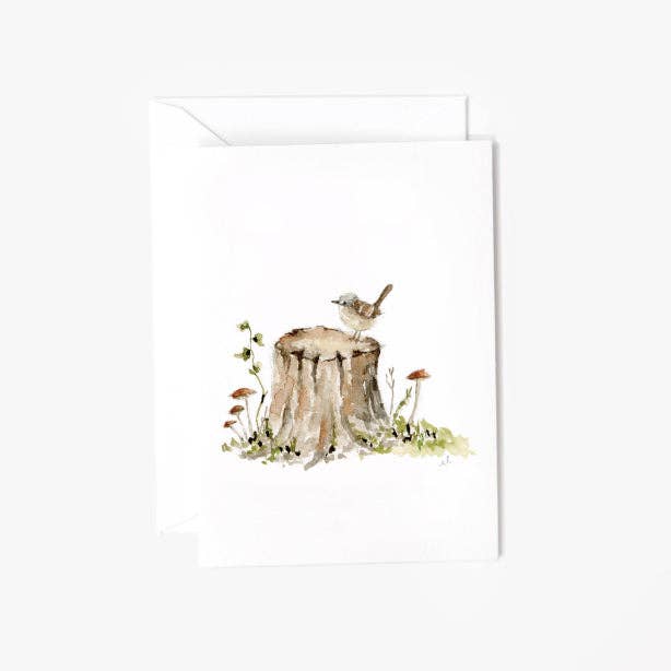 Tree stump mini notecard