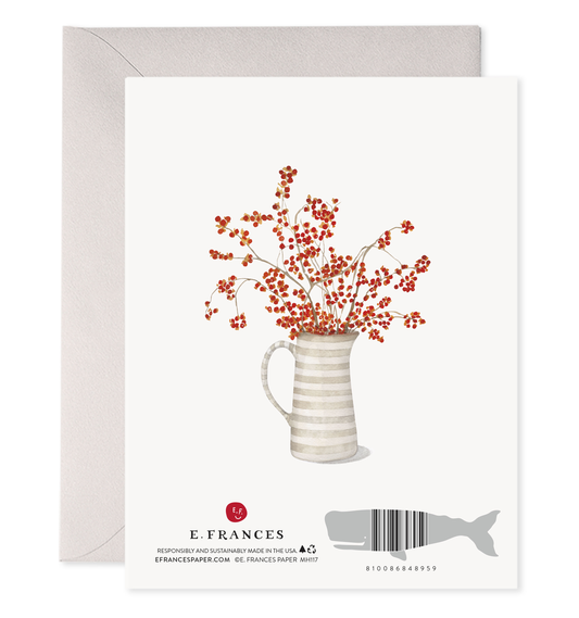 Autumn Berry Wreath Thanksgiving Greeting Card