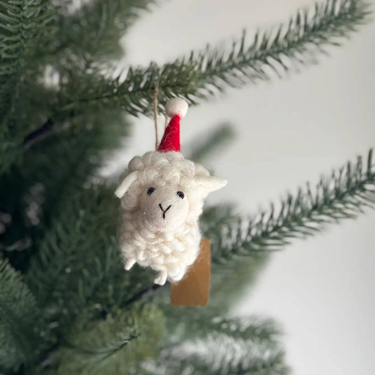 Felt Ornament - Sheep with Christmas Hat