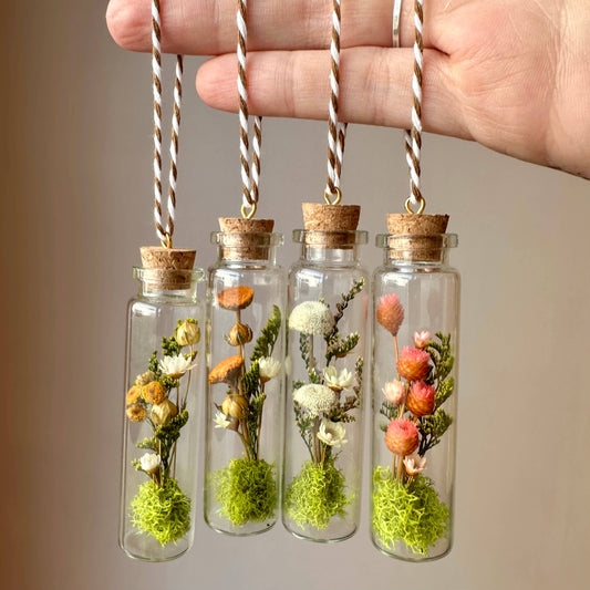 Mix Wildflower Terrarium Christmas Ornament Curiosity Jar