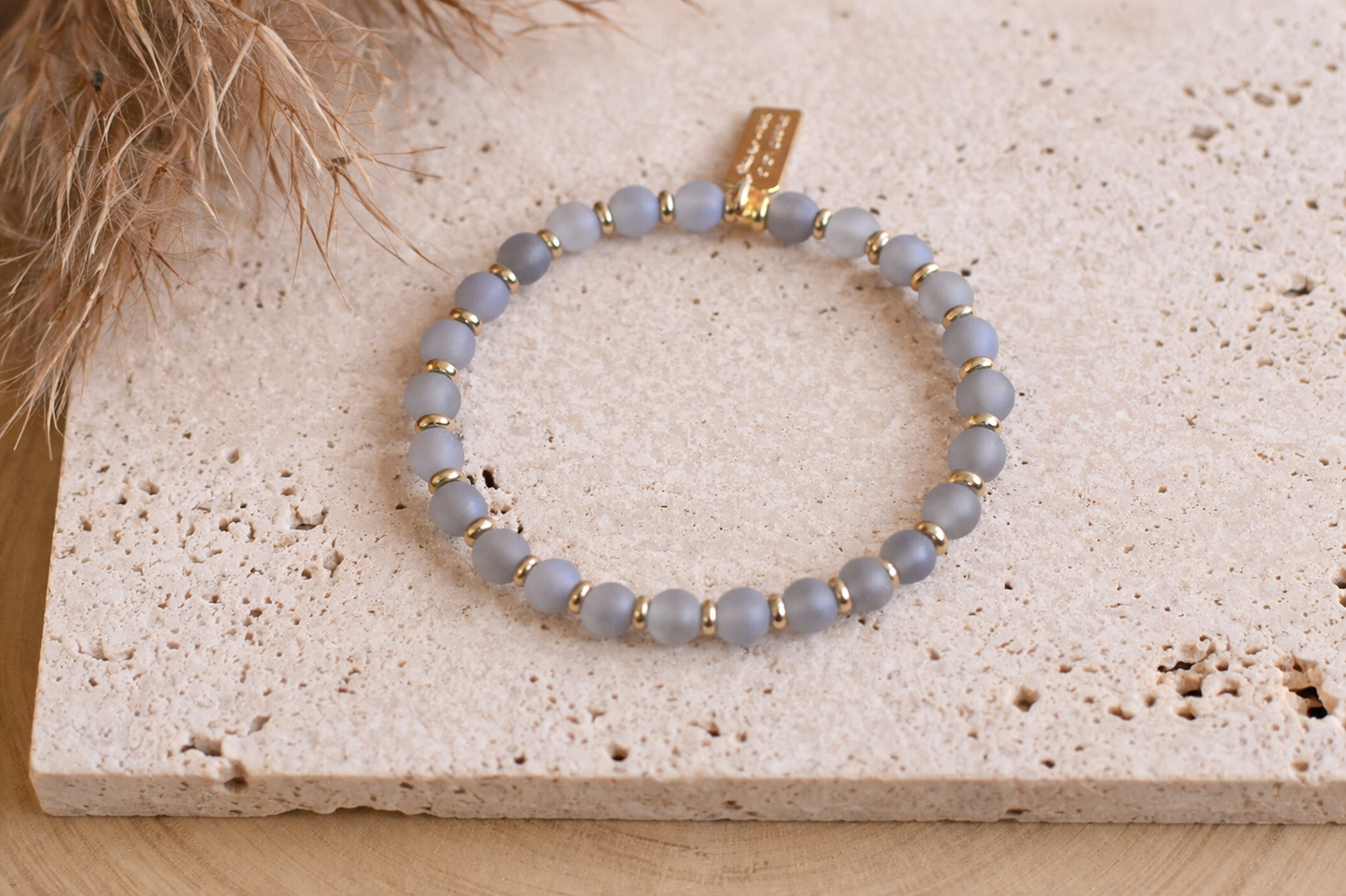 Genuine Gemstone and Gold Spacer Bead Bracelets
