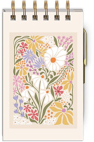 Spiral Notepad With Pen - Flower Market Wildflowers