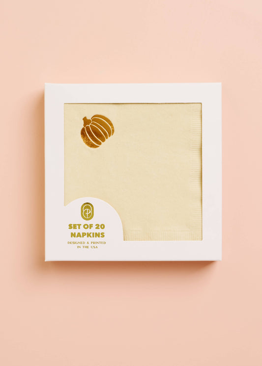 Pumpkin Copper Beverage Napkin - Set of 20