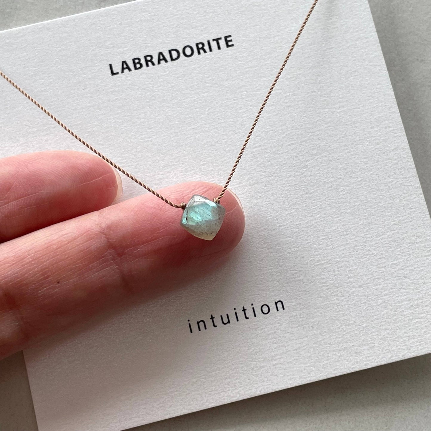 Labradorite Intuition Necklace, Crystal Intention Necklace