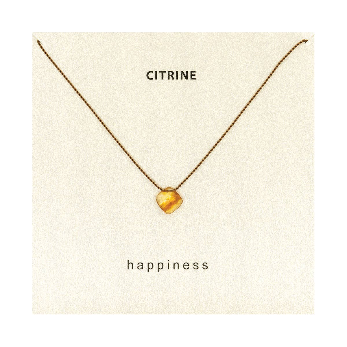 Citrine Happiness Necklace, Gemstone Intention Necklace