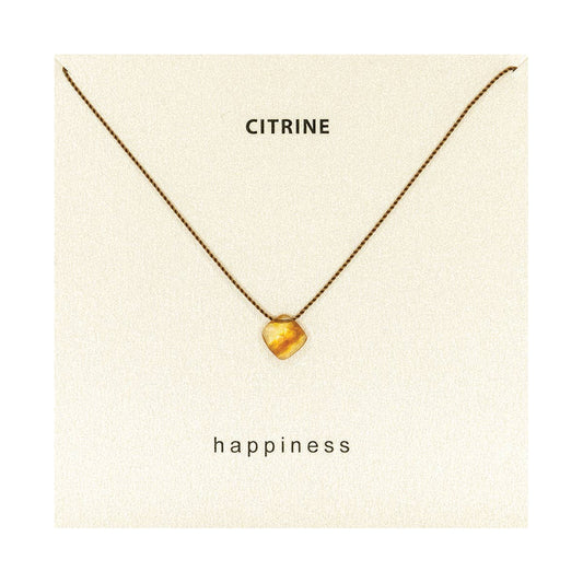 Citrine Happiness Necklace, Gemstone Intention Necklace