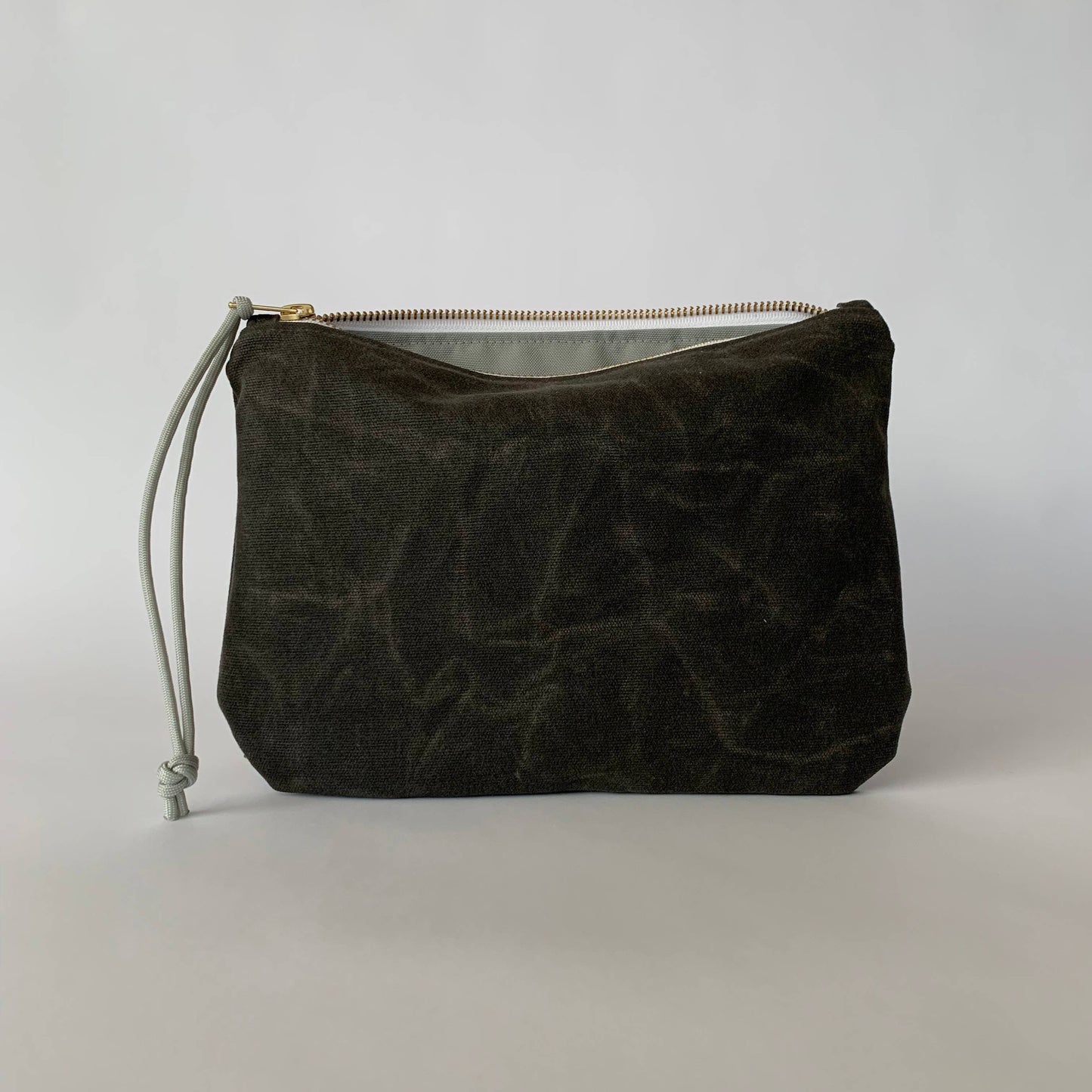 Waxed canvas clutch