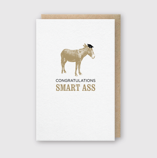 Letterpress Congrats Greeting Card – Smart Ass