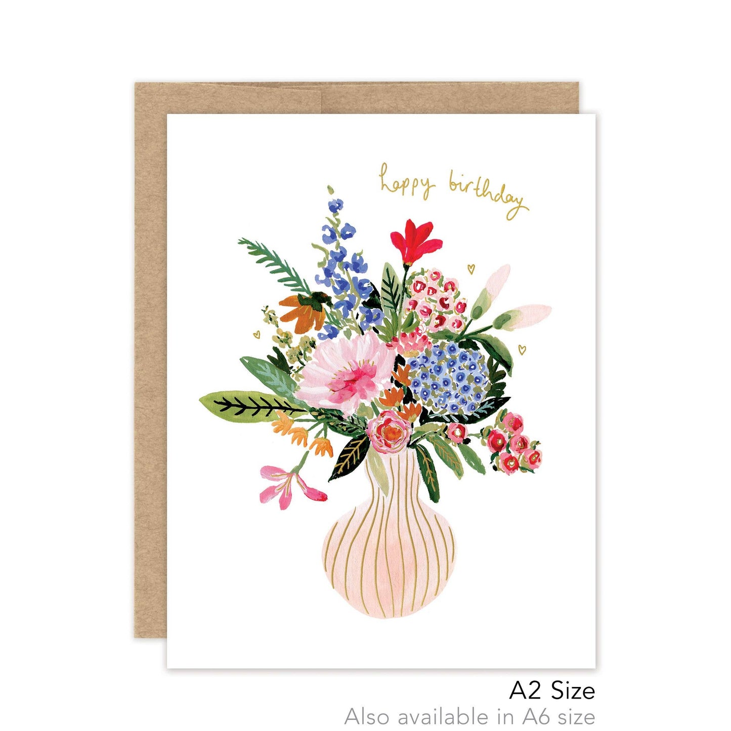 Vase Of Flowers Birthday - Luxe A2 Card