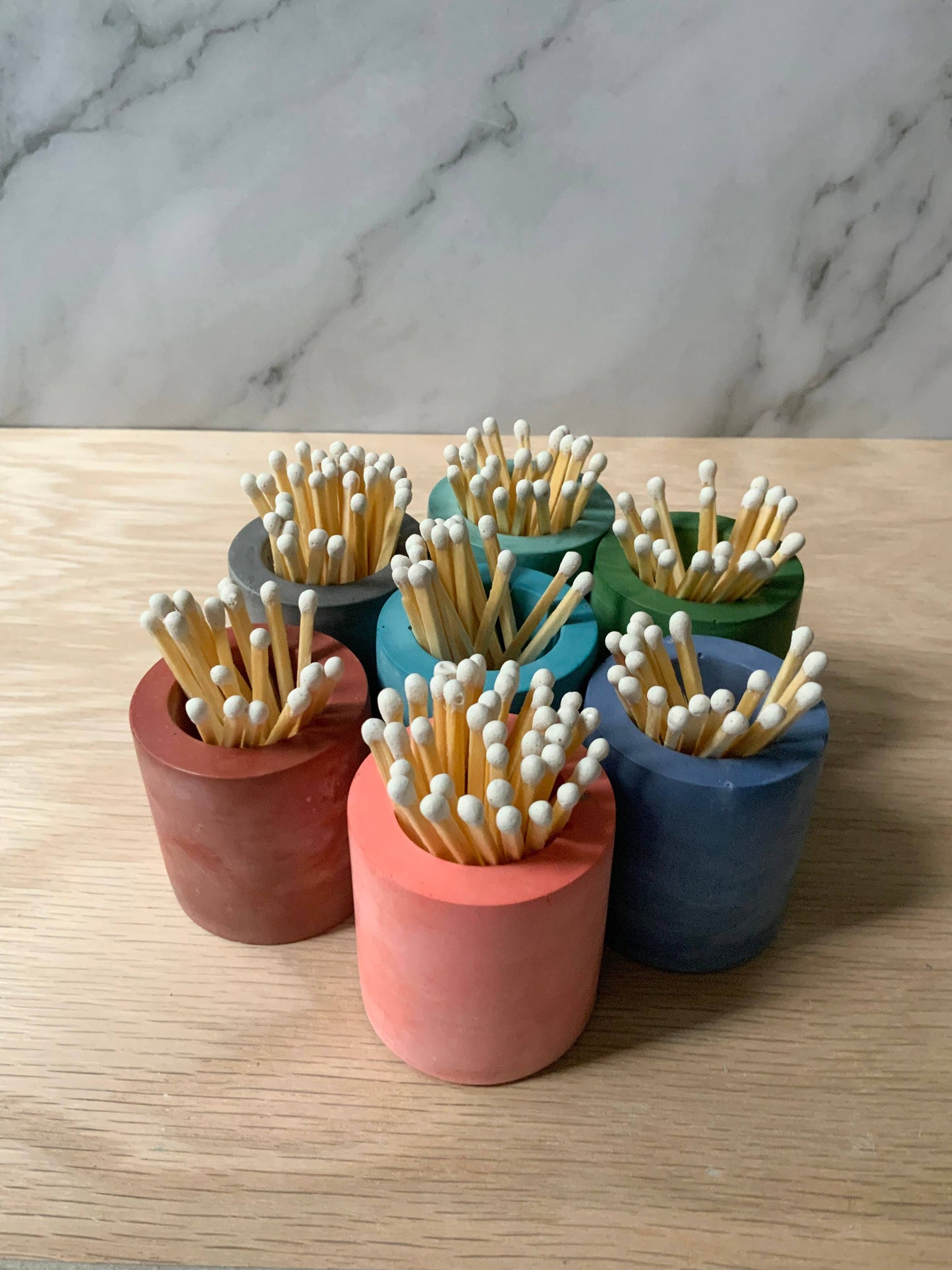Match stick holder concrete | Minimalist match storage