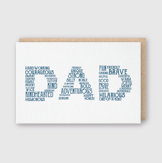 Letterpress Dad Greeting Card – Dad Words